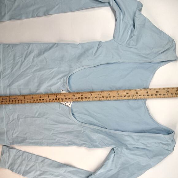 Intimately Free People Top Womens M/L Blue Scoop Neck Stretch Long Sleeve NWT - Picture 4 of 5